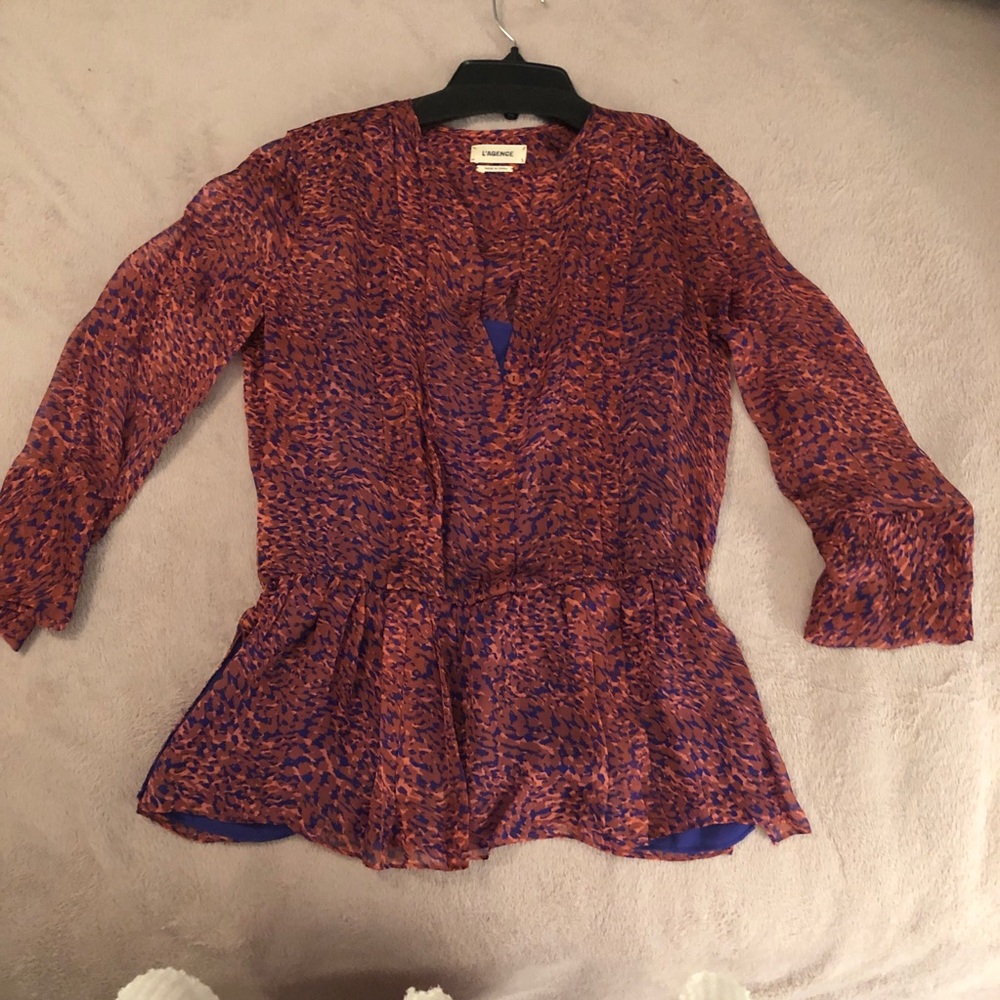 Multi color animal print blouse